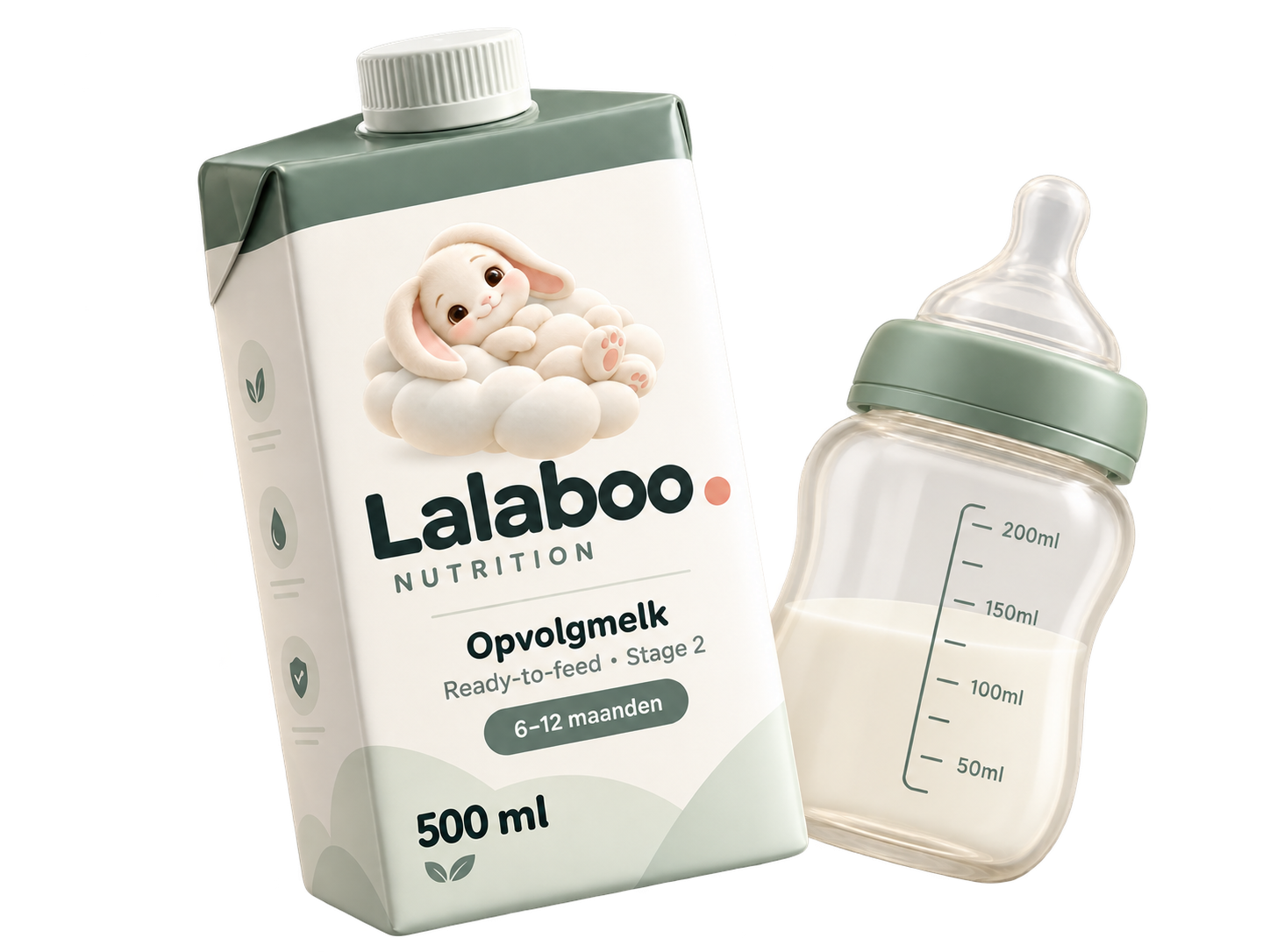 Lalaboo opvolgmelk en babyfles