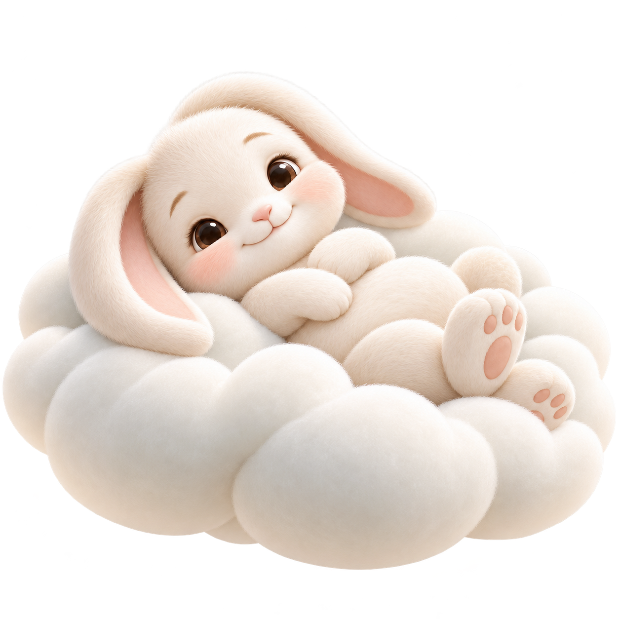 Lief konijntje op een pluizige wolk